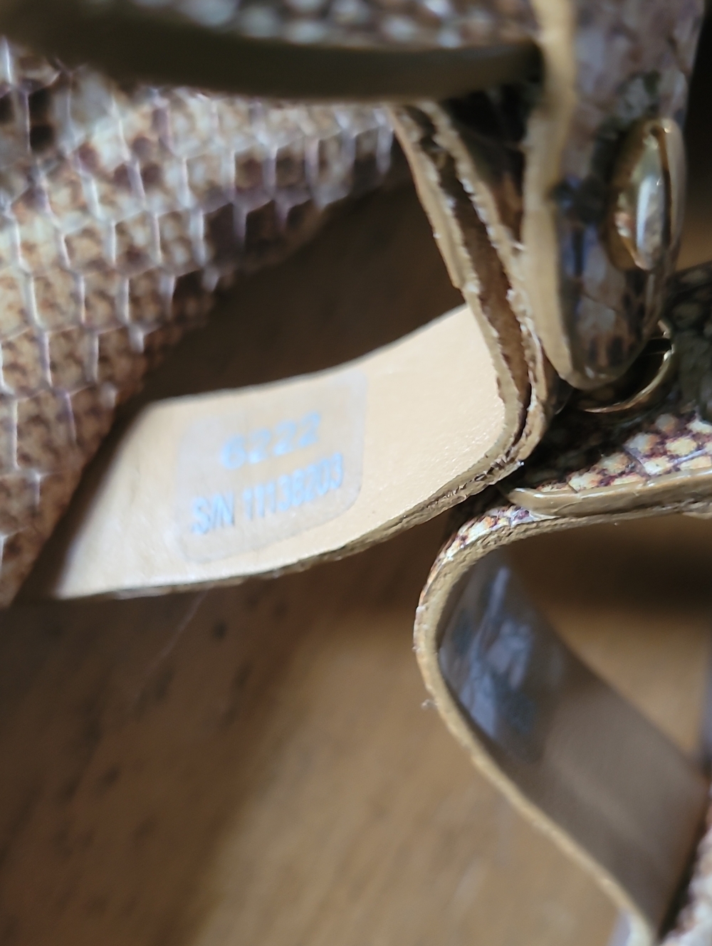 Tory Burch Metal Miller Sandal Python Snakeskin Print Leather Thong Flat - Picture 9 of 10